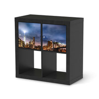 Möbelfolie Brooklyn Bridge - IKEA Kallax Regal 2 Türen Quer - schwarz