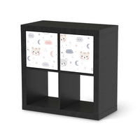 Möbelfolie Sweet Dreams - IKEA Kallax Regal 2 Türen Quer - schwarz