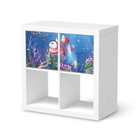 Möbelfolie Bubbles - IKEA Kallax Regal 2 Türen Quer - weiss