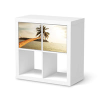 Möbelfolie Paradise - IKEA Kallax Regal 2 Türen Quer - weiss