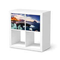 Möbelfolie Seaside - IKEA Kallax Regal 2 Türen Quer - weiss