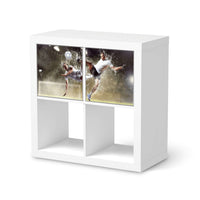 Möbelfolie Soccer - IKEA Kallax Regal 2 Türen Quer - weiss