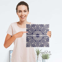 Möbelfolie Blue Mandala - IKEA Kallax Regal Schubladen - Folie