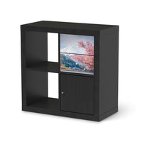 Möbelfolie Mount Fuji - IKEA Kallax Regal Schubladen - schwarz