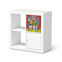 Möbelfolie Her mit dem schönen Leben - IKEA Kallax Regal Schubladen - weiss