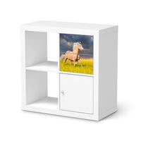 Möbelfolie Wildpferd - IKEA Kallax Regal Schubladen - weiss