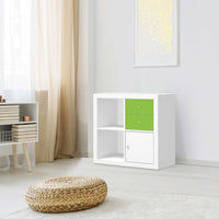 Möbelfolie Hellgrün Dark - IKEA Kallax Regal Schubladen - Wohnzimmer