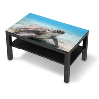 Möbelfolie Green Sea Turtle - IKEA Lack Tisch 90x55 cm - schwarz