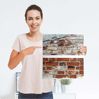 Möbelfolie Backstein - IKEA Malm Kommode 2 Schubladen - Folie