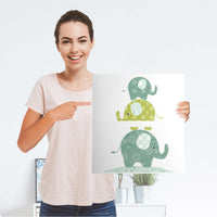 Möbelfolie Elephants - IKEA Malm Kommode 2 Schubladen - Folie