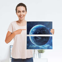 Möbelfolie Planet Blue - IKEA Malm Kommode 2 Schubladen - Folie