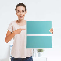 Möbelfolie Türkisgrün Light - IKEA Malm Kommode 2 Schubladen - Folie