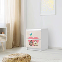Möbelfolie Cats Heart - IKEA Malm Kommode 2 Schubladen - Schlafzimmer