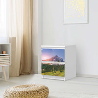 Möbelfolie Alpenblick - IKEA Malm Kommode 2 Schubladen - Schlafzimmer