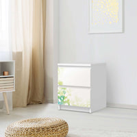 Möbelfolie Flower Light - IKEA Malm Kommode 2 Schubladen - Schlafzimmer