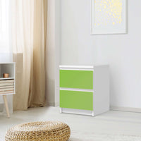Möbelfolie Hellgrün Dark - IKEA Malm Kommode 2 Schubladen - Schlafzimmer