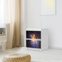 Möbelfolie Nebula - IKEA Malm Kommode 2 Schubladen - Schlafzimmer