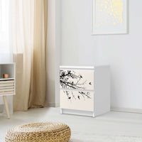 Möbelfolie Tree and Birds 1 - IKEA Malm Kommode 2 Schubladen - Schlafzimmer