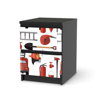 Möbelfolie Firefighter - IKEA Malm Kommode 2 Schubladen - schwarz