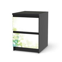 Möbelfolie Flower Light - IKEA Malm Kommode 2 Schubladen - schwarz