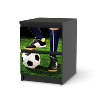 Möbelfolie Fussballstar - IKEA Malm Kommode 2 Schubladen - schwarz