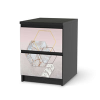 Möbelfolie Hexagon - IKEA Malm Kommode 2 Schubladen - schwarz