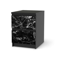Möbelfolie Marmor schwarz - IKEA Malm Kommode 2 Schubladen - schwarz