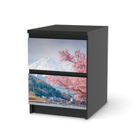 Möbelfolie Mount Fuji - IKEA Malm Kommode 2 Schubladen - schwarz
