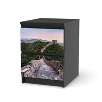 Möbelfolie The Great Wall - IKEA Malm Kommode 2 Schubladen - schwarz