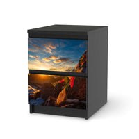 Möbelfolie Tibet - IKEA Malm Kommode 2 Schubladen - schwarz