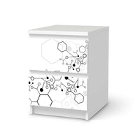 Möbelfolie Atomic 1 - IKEA Malm Kommode 2 Schubladen - weiss