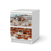 Möbelfolie Backstein - IKEA Malm Kommode 2 Schubladen - weiss