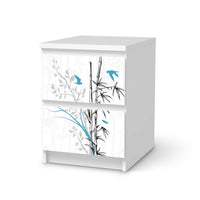 Möbelfolie Bamboo 1 - IKEA Malm Kommode 2 Schubladen - weiss