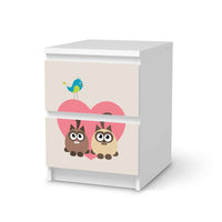 Möbelfolie Cats Heart - IKEA Malm Kommode 2 Schubladen - weiss