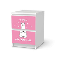 Möbelfolie Dalai Llama - IKEA Malm Kommode 2 Schubladen - weiss