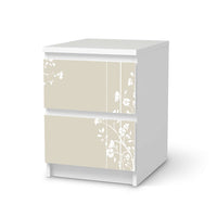 Möbelfolie Florals Plain 3 - IKEA Malm Kommode 2 Schubladen - weiss