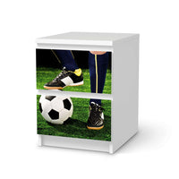 Möbelfolie Fussballstar - IKEA Malm Kommode 2 Schubladen - weiss