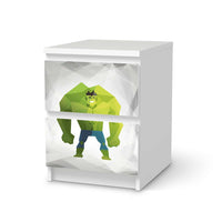 Möbelfolie Mr. Green - IKEA Malm Kommode 2 Schubladen - weiss