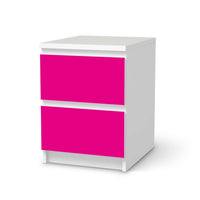 Möbelfolie Pink Dark - IKEA Malm Kommode 2 Schubladen - weiss