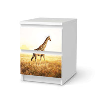 Möbelfolie Savanna Giraffe - IKEA Malm Kommode 2 Schubladen - weiss