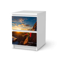 Möbelfolie Tibet - IKEA Malm Kommode 2 Schubladen - weiss