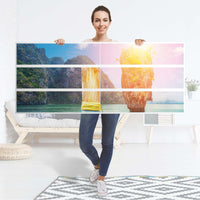 Möbelfolie Blue Water Lagoon - IKEA Malm Kommode 6 Schubladen (breit) - Folie