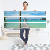 Möbelfolie Blue Water - IKEA Malm Kommode 6 Schubladen (breit) - Folie