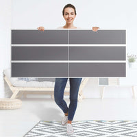 Möbelfolie Grau Light - IKEA Malm Kommode 6 Schubladen (breit) - Folie