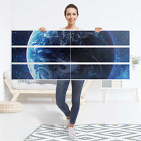 Möbelfolie Planet Blue - IKEA Malm Kommode 6 Schubladen (breit) - Folie