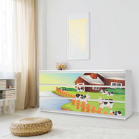 Möbelfolie Cowfarm 2 - IKEA Malm Kommode 6 Schubladen (breit) - Schlafzimmer