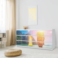 Möbelfolie Blue Water Lagoon - IKEA Malm Kommode 6 Schubladen (breit) - Schlafzimmer
