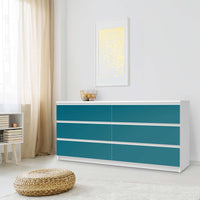 Möbelfolie Türkisgrün Dark - IKEA Malm Kommode 6 Schubladen (breit) - Schlafzimmer