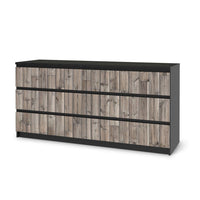 Möbelfolie Dark washed - IKEA Malm Kommode 6 Schubladen (breit) - schwarz