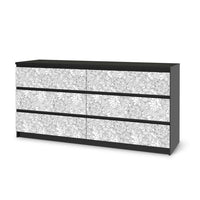 Möbelfolie Flower Lines 2 - IKEA Malm Kommode 6 Schubladen (breit) - schwarz